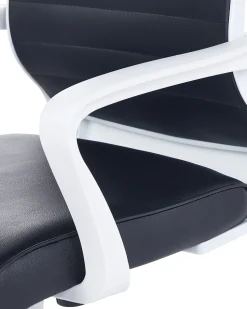 Cadeira De Escritorio Em Pele Sintetica Preta Leader