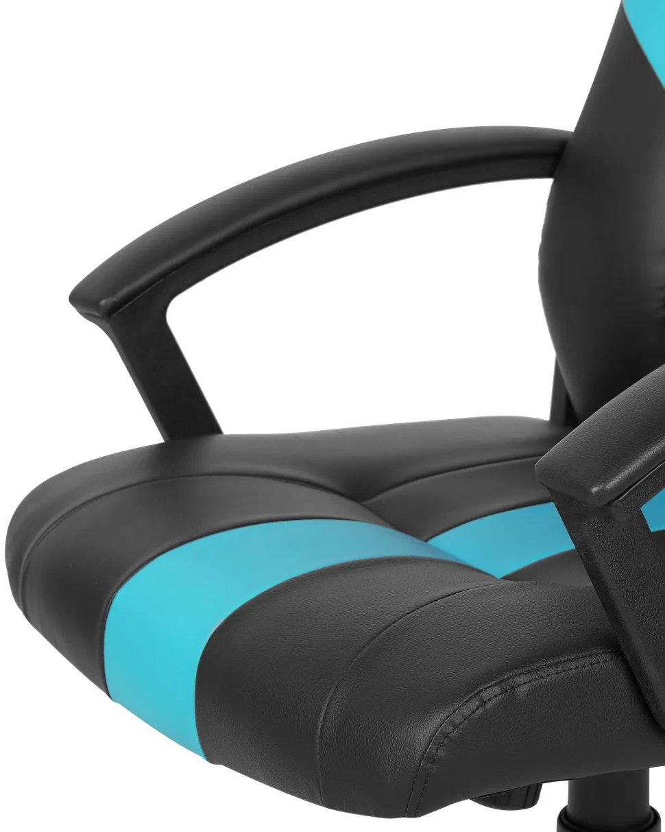 Cadeira De Escritorio Em Pele Sintetica Preta E Azul Success