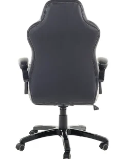 Cadeira De Escritorio Em Pele Sintetica Preta E Castanha Escura Prince