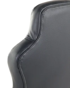 Cadeira De Escritorio Em Pele Sintetica Preta E Castanha Escura Prince