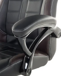 Cadeira De Escritorio Em Pele Sintetica Preta E Castanha Escura Prince