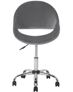 Cadeira De Escritorio Em Veludo Cinzento Selma