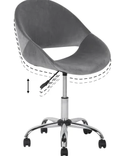 Cadeira De Escritorio Em Veludo Cinzento Selma