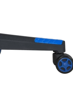 Cadeira De Escritorio Em Pele Sintetica Preta E Azul Gamer