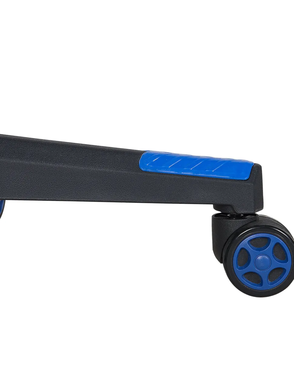 Cadeira De Escritorio Em Pele Sintetica Preta E Azul Gamer