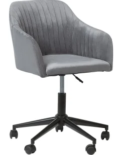 Cadeira De Escritorio Em Veludo Cinzento Venice