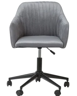 Cadeira De Escritorio Em Veludo Cinzento Venice