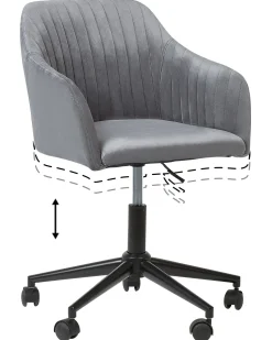 Cadeira De Escritorio Em Veludo Cinzento Venice