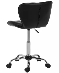 Cadeira De Escritorio Em Pele Sintetica Preta Valetta