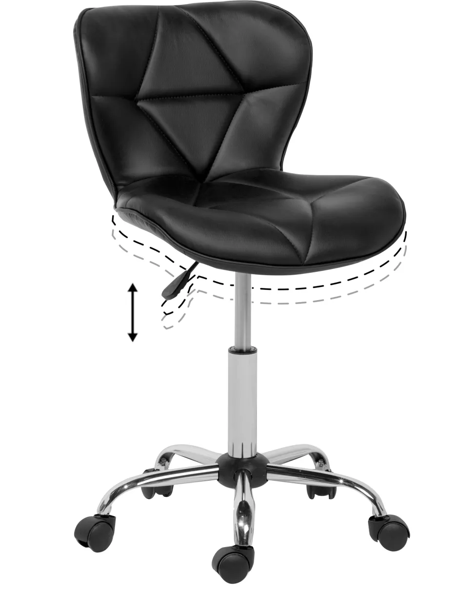 Cadeira De Escritorio Em Pele Sintetica Preta Valetta