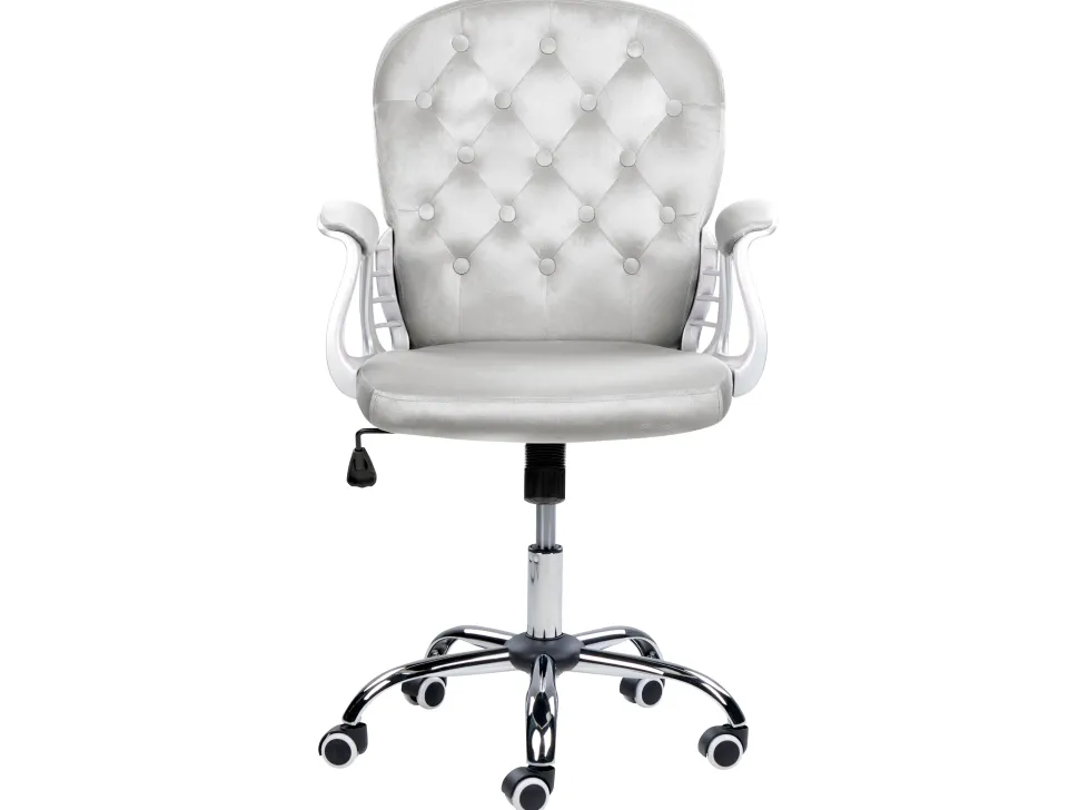 Cadeira De Escritorio Em Veludo Cinzento Claro Princess