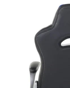 Cadeira De Escritorio Em Pele Sintetica Preta E Azul Master