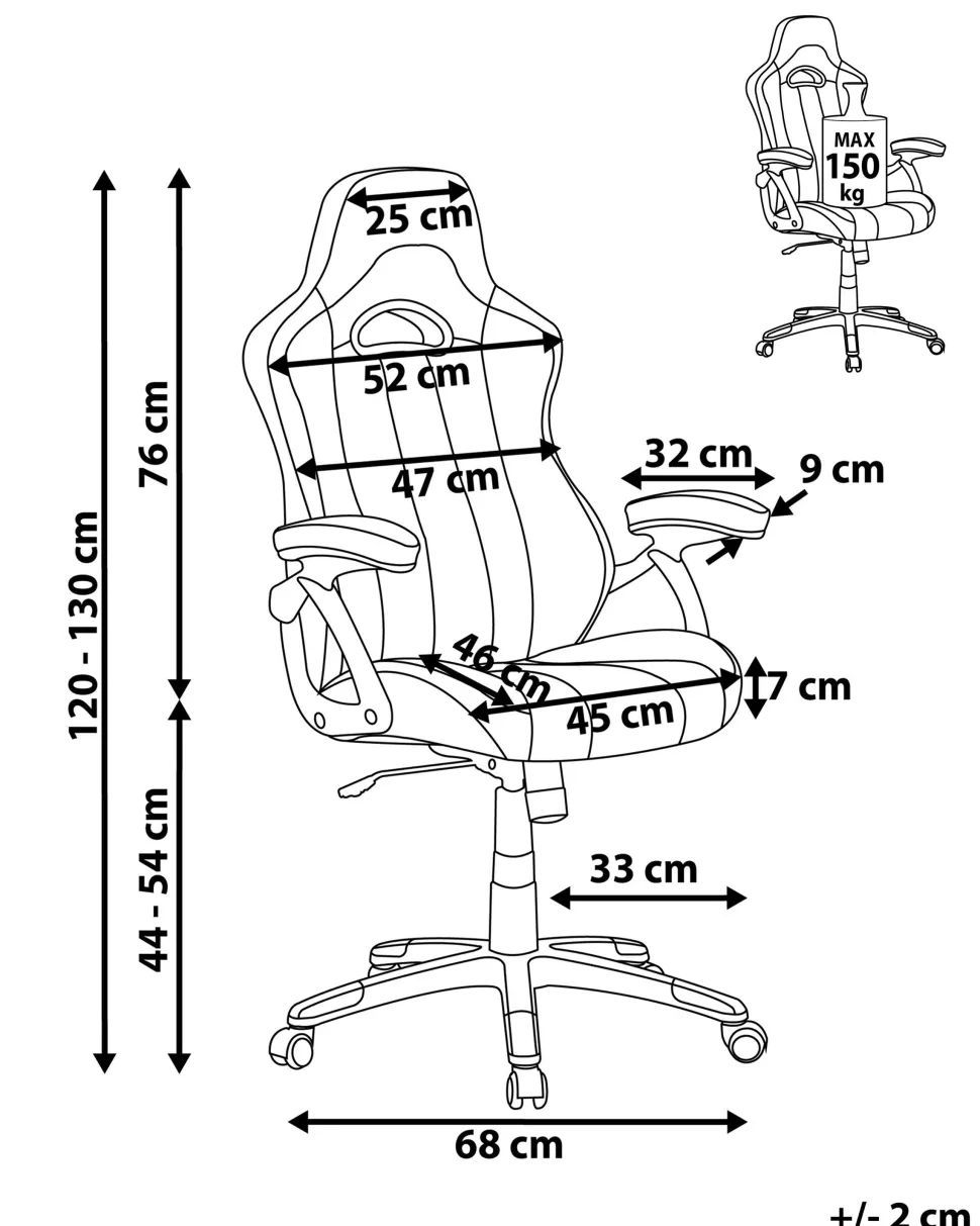 Cadeira De Escritorio Em Pele Sintetica Preta Adventure