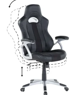 Cadeira De Escritorio Em Pele Sintetica Preta Adventure