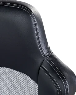 Cadeira De Escritorio Em Pele Sintetica Preta E Cinzenta Explorer