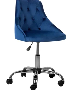 Cadeira De Escritorio Em Veludo Azul Marinho Parrish