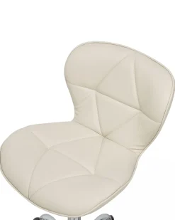 Cadeira De Escritorio Em Pele Sintetica Creme Valetta
