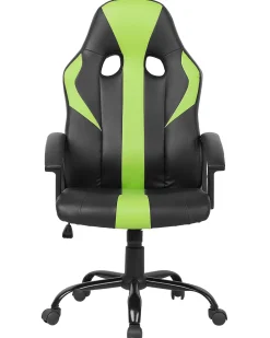 Cadeira De Escritorio Em Pele Sintetica Preta E Verde Success