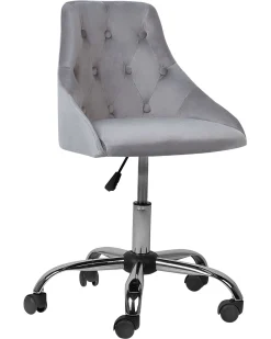 Cadeira De Escritorio Em Veludo Cinzento Parrish