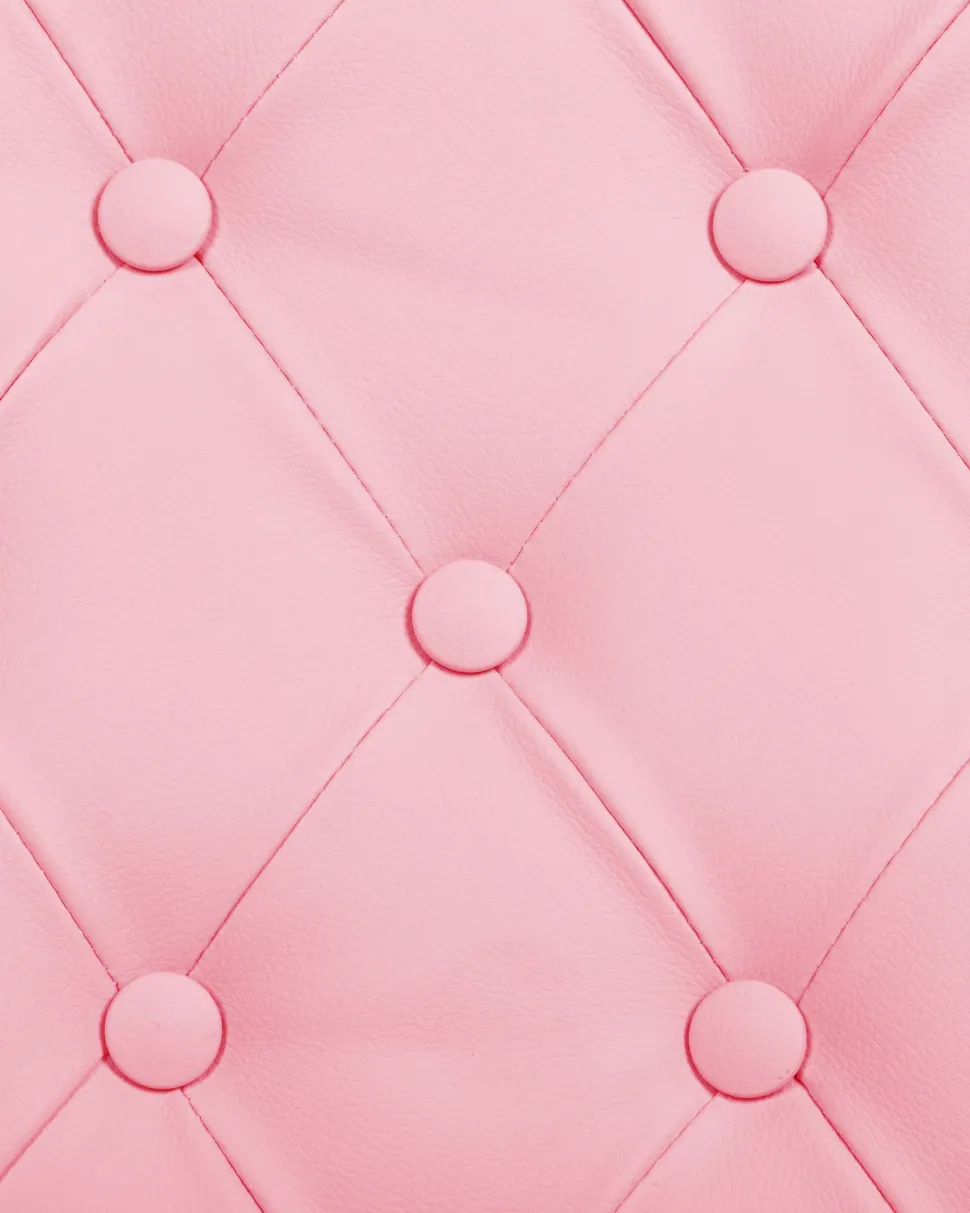 Cadeira De Escritorio Em Pele Sintetica Rosa Princess