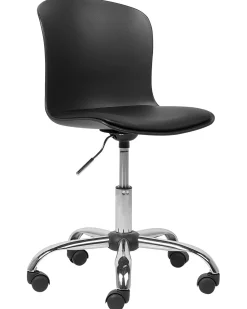 Cadeira De Escritorio Em Pele Sintetica Preta Vamo