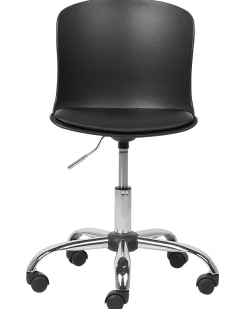 Cadeira De Escritorio Em Pele Sintetica Preta Vamo