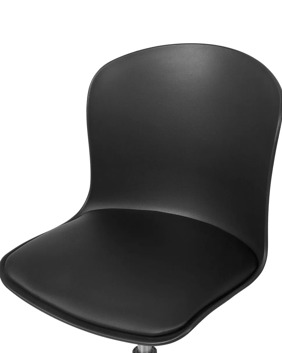 Cadeira De Escritorio Em Pele Sintetica Preta Vamo