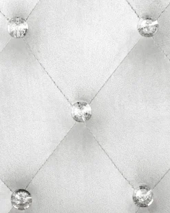 Cadeira De Escritorio Em Veludo Cinzento Claro Com Cristais Princess