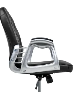 Cadeira De Escritorio Em Pele Sintetica Preta Princess