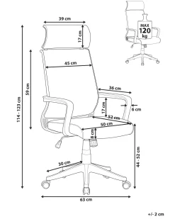 Cadeira De Escritorio Em Pele Sintetica Cinzenta Leader