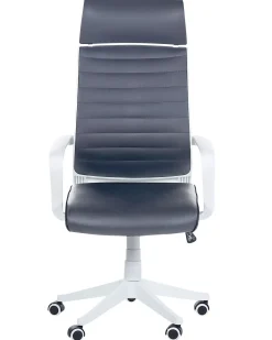 Cadeira De Escritorio Em Pele Sintetica Cinzenta Leader