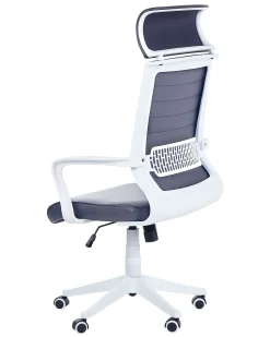 Cadeira De Escritorio Em Pele Sintetica Cinzenta Leader