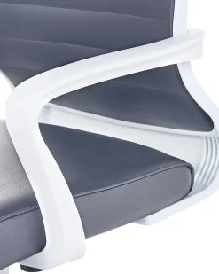 Cadeira De Escritorio Em Pele Sintetica Cinzenta Leader