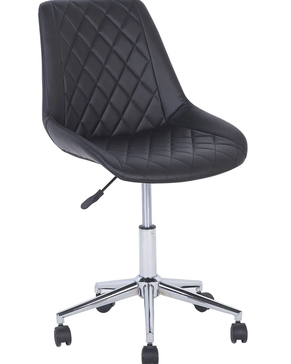 Cadeira De Escritorio Em Pele Sintetica Preta Maribel