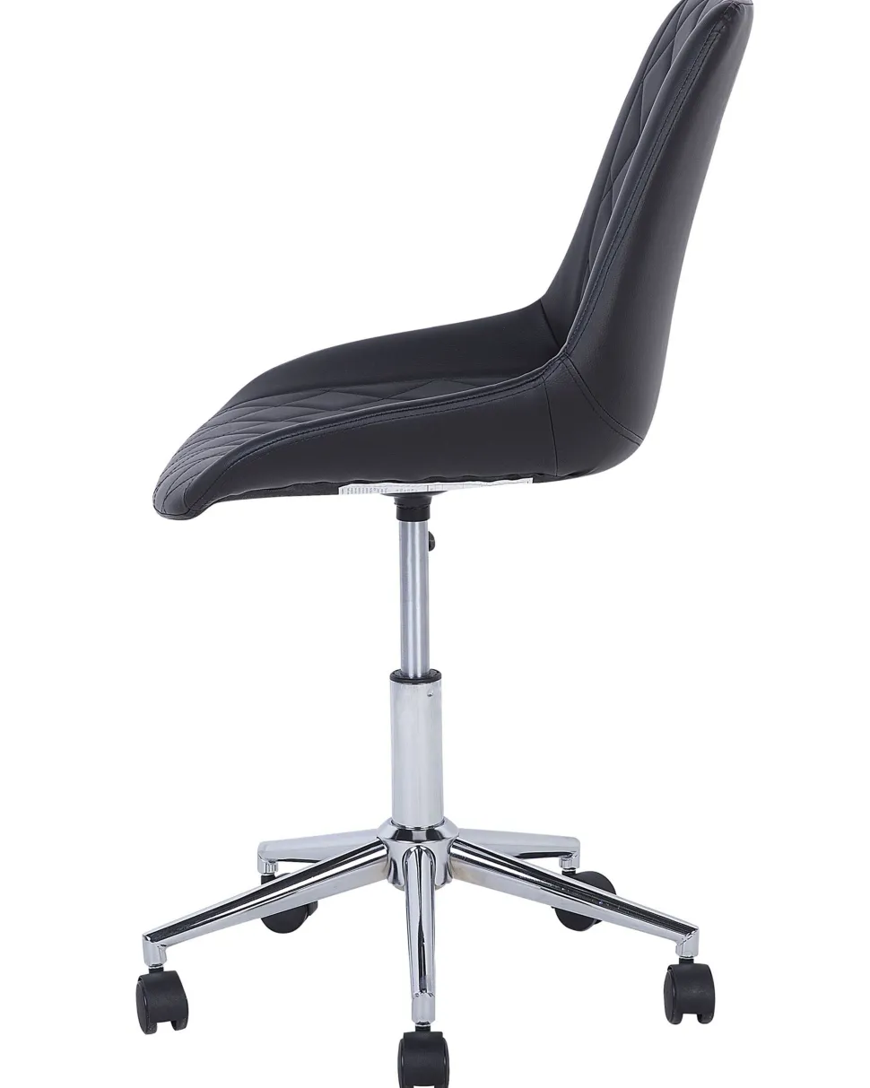 Cadeira De Escritorio Em Pele Sintetica Preta Maribel