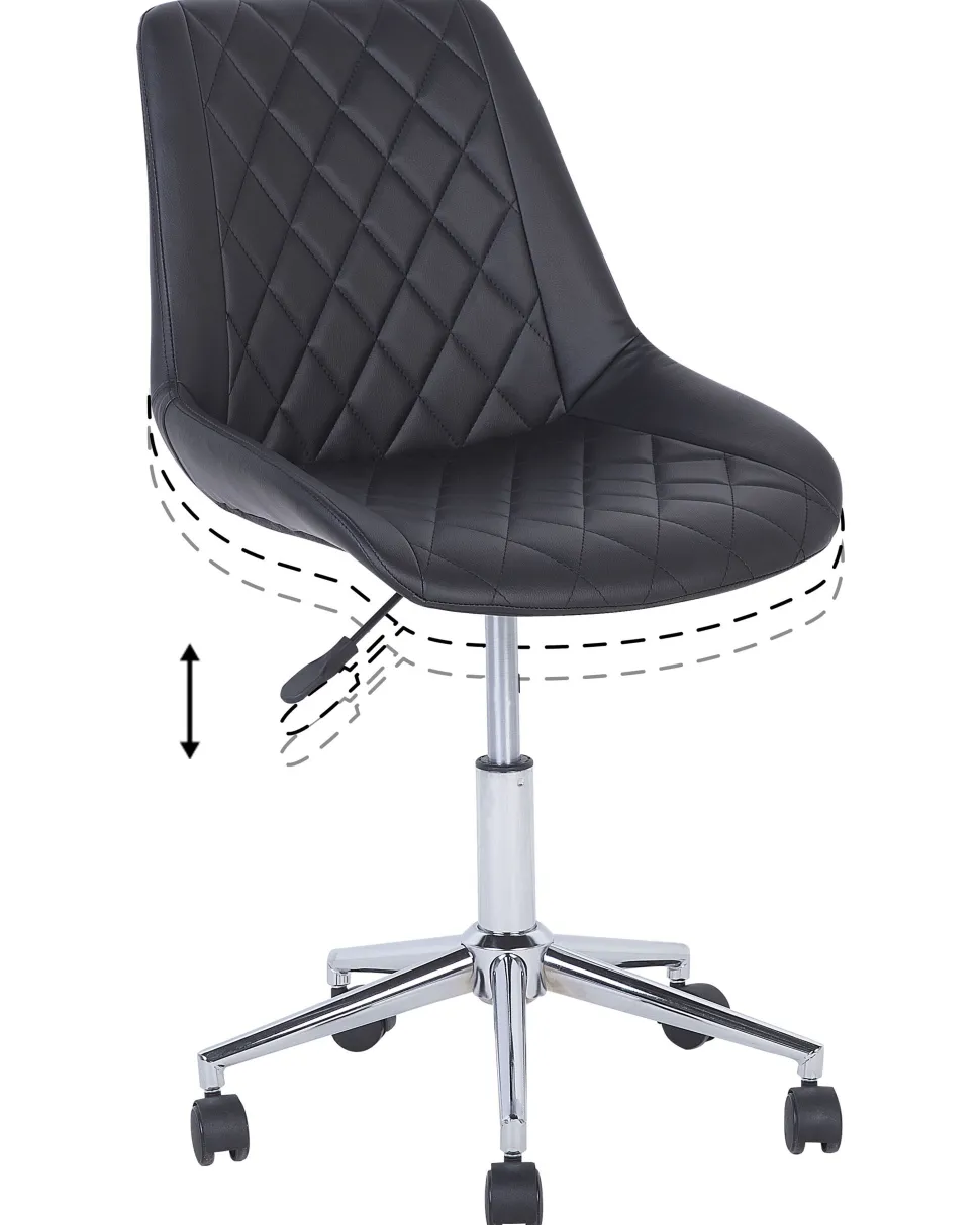 Cadeira De Escritorio Em Pele Sintetica Preta Maribel