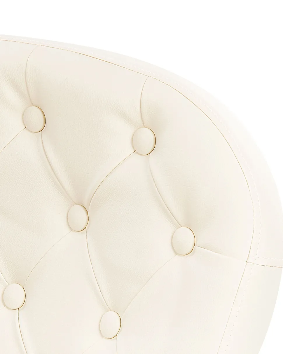 Cadeira De Escritorio Em Pele Sintetica Creme Princess