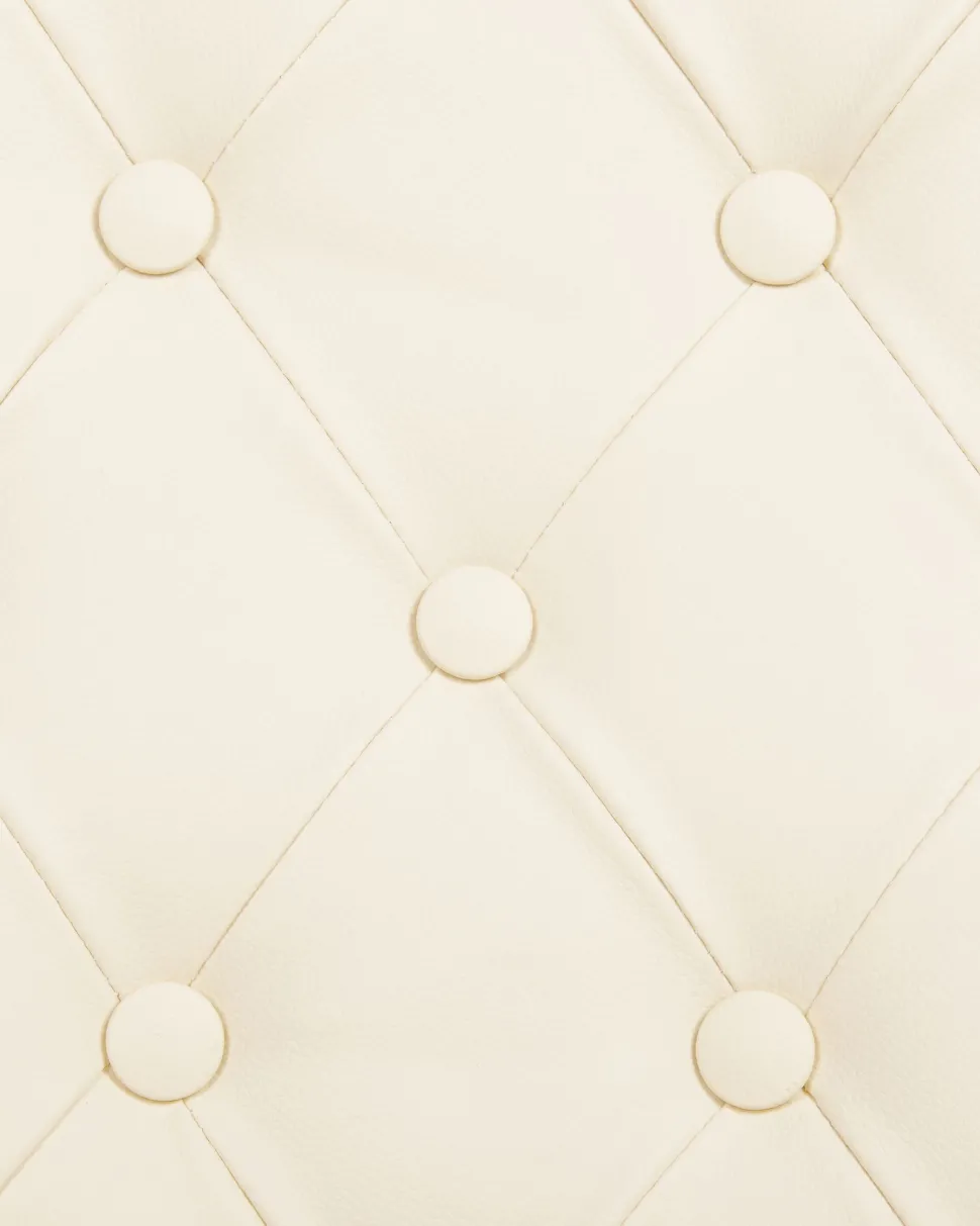 Cadeira De Escritorio Em Pele Sintetica Creme Princess