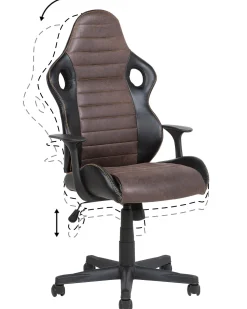 Cadeira De Escritorio Preta E Castanha Supreme