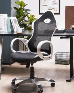 Cadeira De Escritorio Preta E Branca Ichair