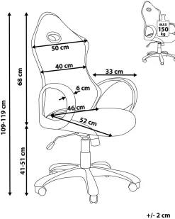 Cadeira De Escritorio Preta E Branca Ichair