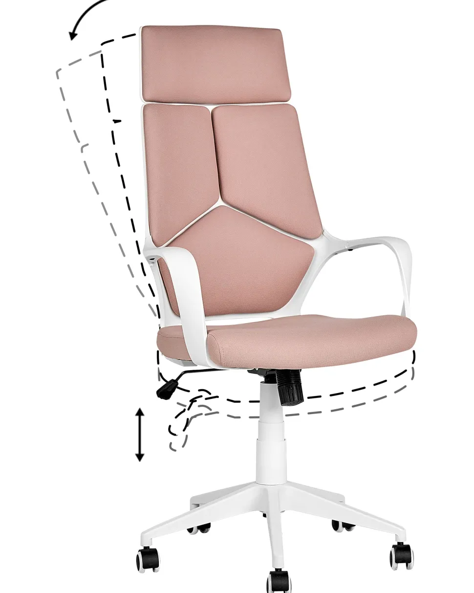 Cadeira De Escritorio Rosa E Branca Delight