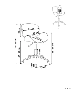 Cadeira De Escritorio Sem Bracos Branco Rotterdam
