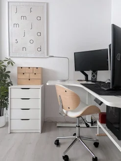 Cadeira De Escritorio Sem Bracos Branco Rotterdam