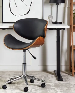 Cadeira De Escritorio Sem Bracos Castanha E Preta Rotterdam