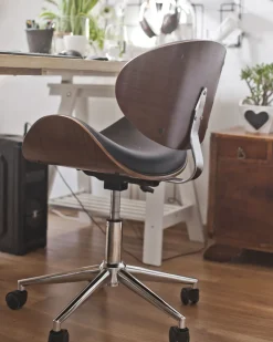 Cadeira De Escritorio Sem Bracos Castanha E Preta Rotterdam