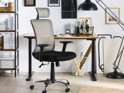 Cadeira De Escritorio Taupe E Preta Noble