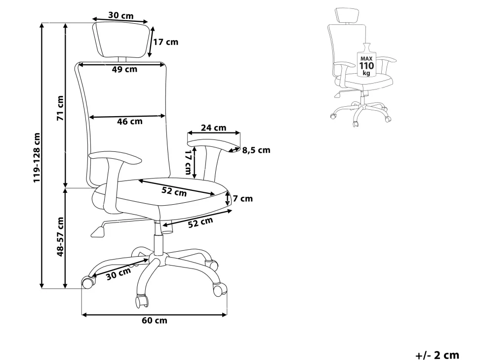 Cadeira De Escritorio Taupe E Preta Noble