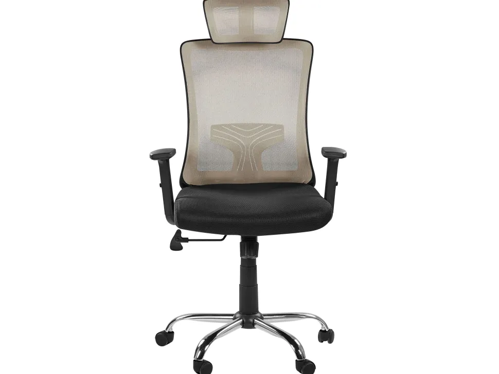 Cadeira De Escritorio Taupe E Preta Noble