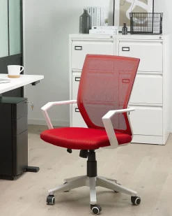 Cadeira De Escritorio Vermelha Relief